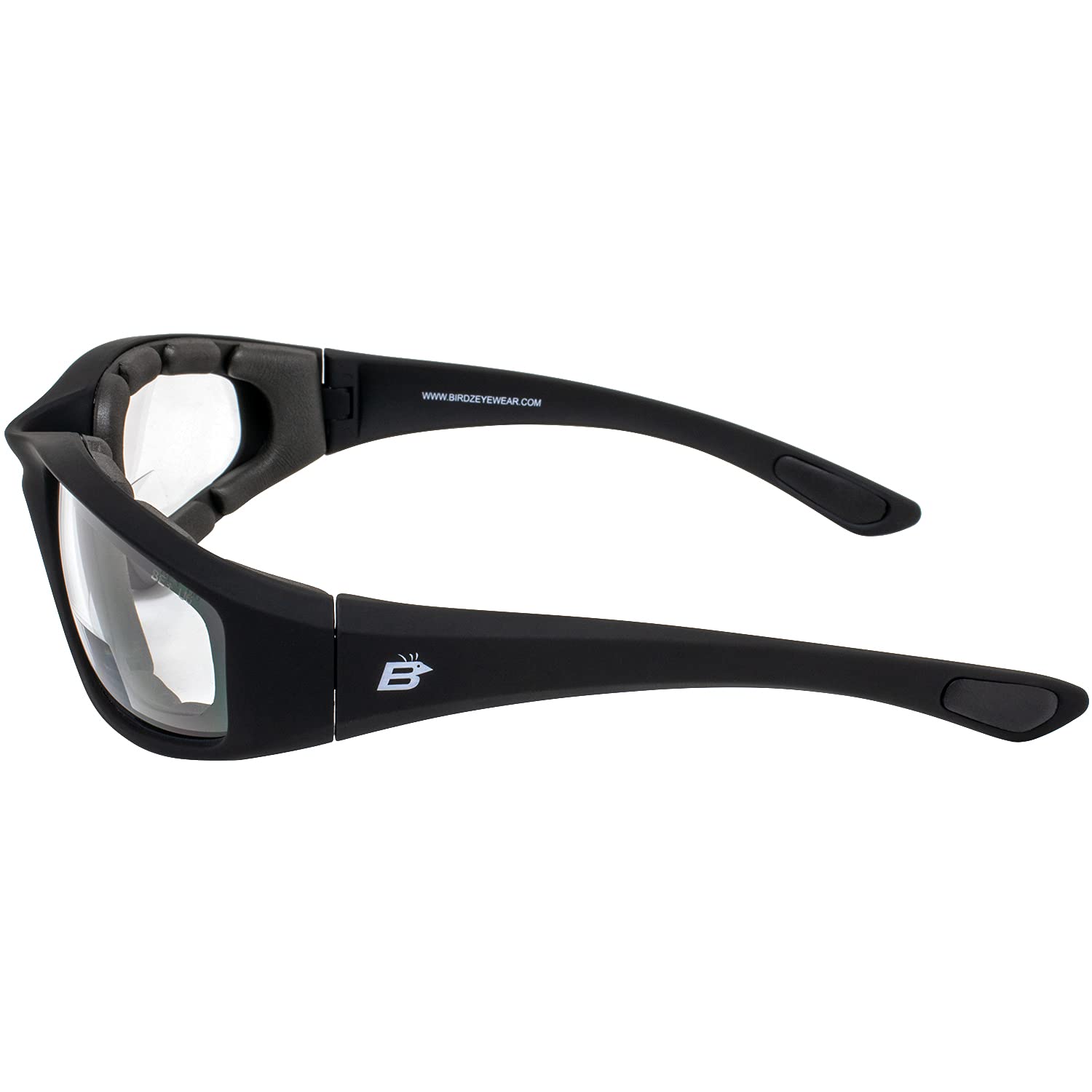 2 Paar Birdz Oriole Bifokale Sicherheit Motorrad Sonnenbrille Schwarz Rahmen 1,5 Klar & Rauchgläser Tragetasche