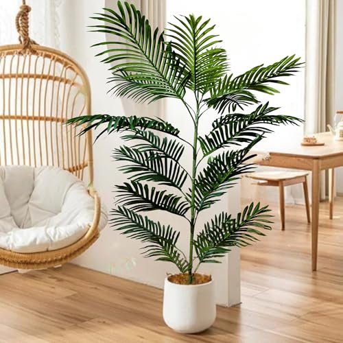 Image of Kayra Decor 4 Feet Palm Tree - Artificial Plant for Home Decor Natural Looking Plant Decor Big Fake Ornamental Plants with Pot Lightweight Indoor Artificial Plants for Living Room, Office