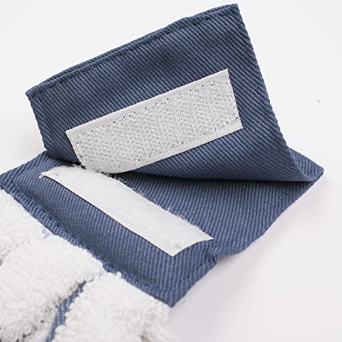 Image of Ritz Premium 100% Cotton Solid and Multi Check Kitchen Tie Towel Absorbent, Super Soft, and Fast Drying Hang Towel, Set of Three, Federal Blue