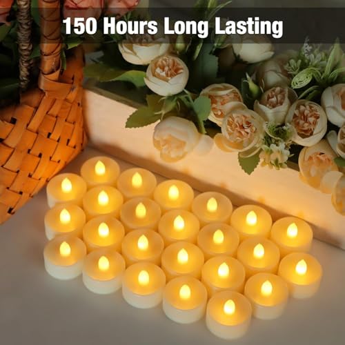 Image of Coku Flameless LED Tealight Candles Smokeless Battery Operated Non-Flickering Tea Lights, Electric Decorative Candle for Diwali, Wedding, Christmas, Gifting & Home Decoration (Warm White, Pack of 20)
