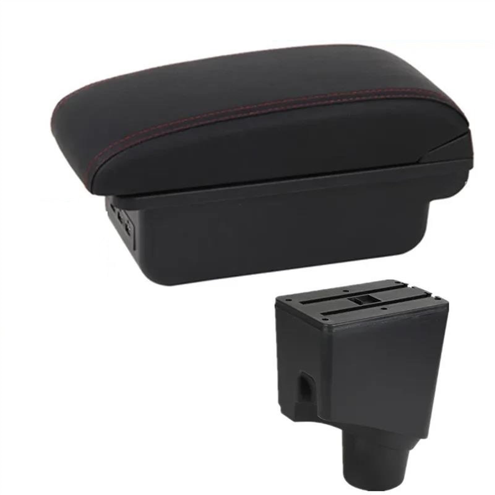 NMJLQW Storage Rack Car Armrest Box 2015-2023 Retrofit Parts Interior Storage Box USB For Yaris Hybrid(1 red line 3USB)