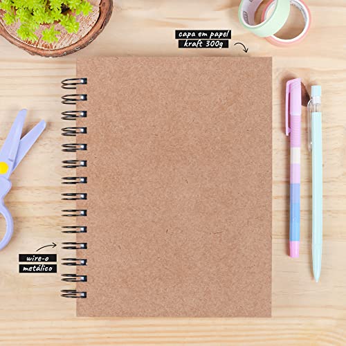 Caderno Sketchbook Kraft para Desenho e Aquarela Folhas 240g - Liso