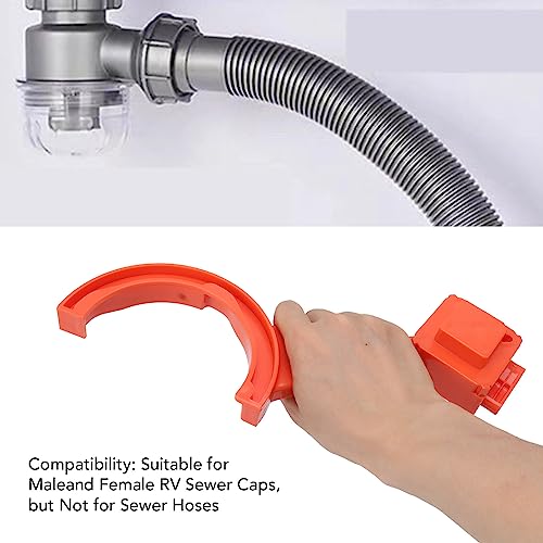 Image of TOPINCN RV Sewer Fitting Wrench, ABS Plastic RV Sewer Hose Cleanout Cap Wrench, 3 and 4 Inch Compatible, 2-Pack (Orange)