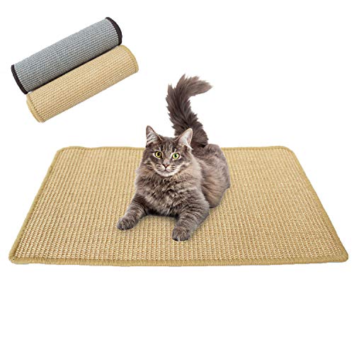 Downtown Pet Supply Alfombrilla de rascar Natural para Gatos con sisal Premium, Estera de Juguete para Gatitos con Respaldo Antideslizante (Avena, pequeña)