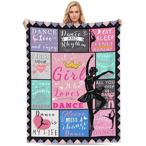 Sumsive Dance Blanket Gifts for Her Dance Recital Gifts for Teen Girls Dancer Gifts Ballerina Blanket for Dance Lovers Teacher Women Team Christmas Birthday Thanksgivings Days 50" x 40" Cover