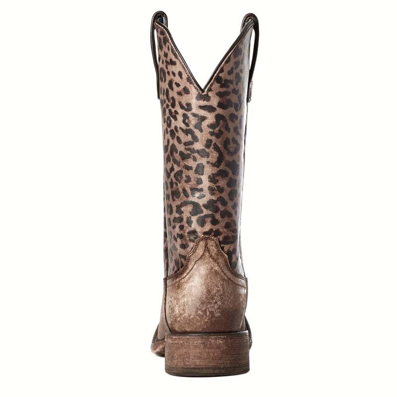Women's Western Cowboy Boots Mid Calf Square Toe and Cone Heel Cowgirl Boots with Leopard3