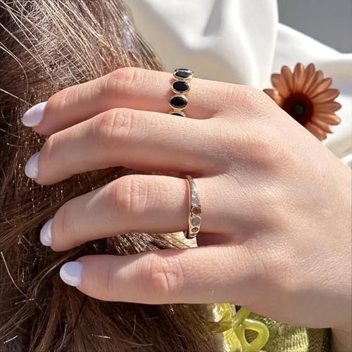 Black Onyx Full Eternity Ring in 14K Solid Gold – Oval Cut Bezel Set Stackable Band | Handmade Dainty Gold Ring for Women | Bold Black Gemstone Ring Gift4