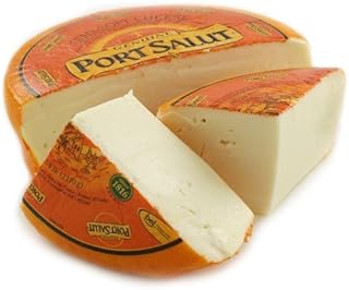 Port Salut Cheese Whole Wheel, 4.5 Lbs, Mild and Creamy French Cheese, Perfect for Pairing with Fruit, Rye Bread, Light Red Wines, and Chardonnay