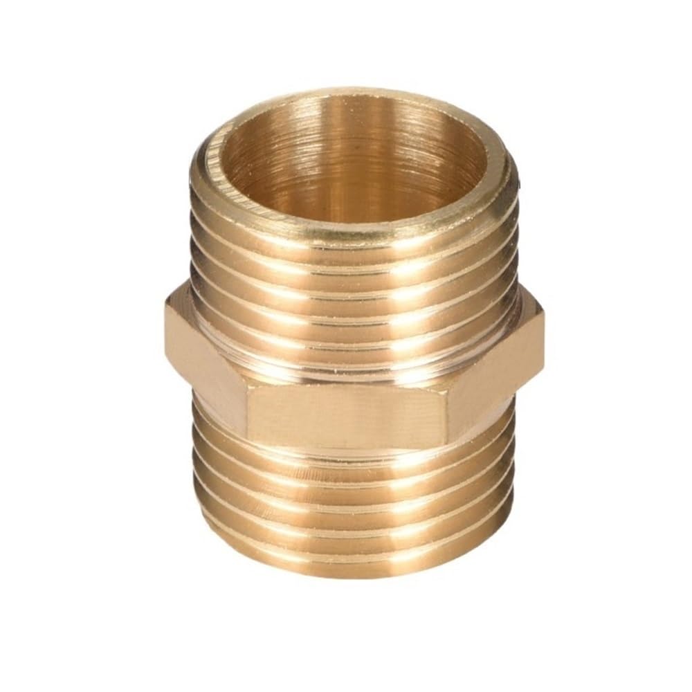 Samlng Men's One Color 1Pc Brass Pipe Hex Fitting Adapter, Nipple Connector Quick-Connect Plumbing Tube Joiner(1/2X1/2In)