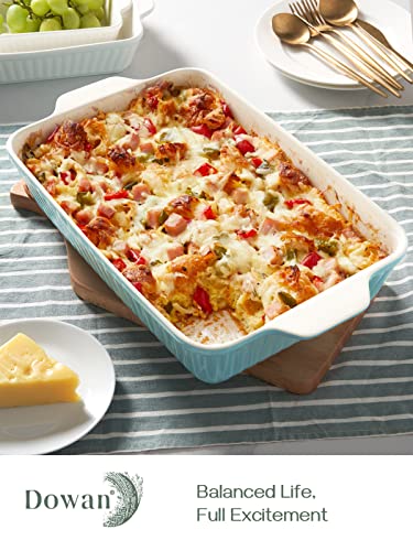 Image of DOWAN 9x13-inch Baking Dish, Deep Casserole Dishes for Oven, Lasagna Pan Deep,135 oz Ceramic Baking Pan with Handles, Oven Safe for Baking, Home Decor Gift, Blue
