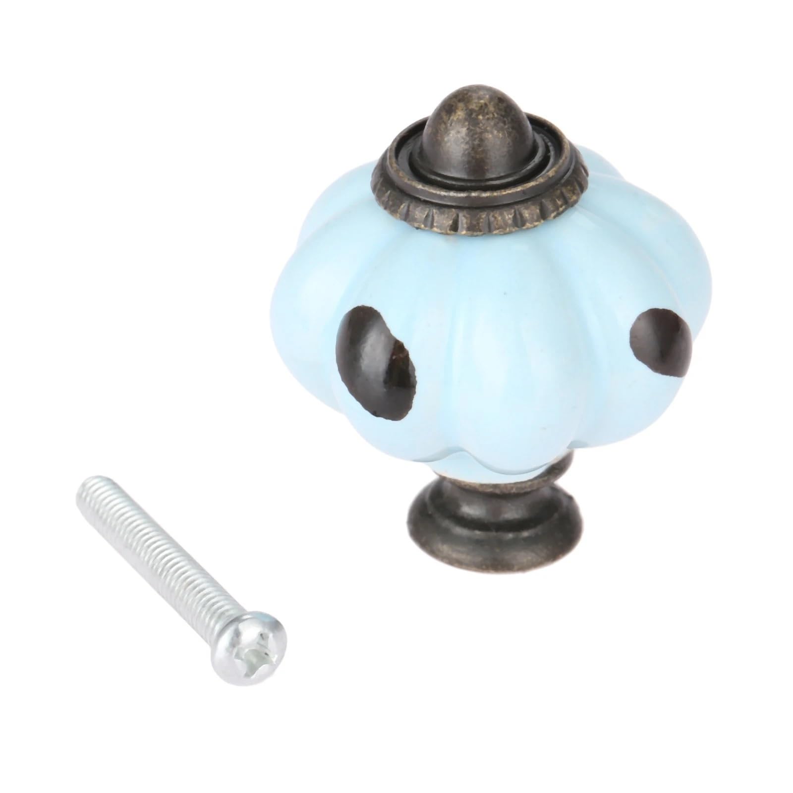 WLIHDB 5Pairs Antique Ceramic Pumpkin Cabinet Handle Knobs Classical Furniture Handles Door Knob Drawer Cupboard Kitchen Pull for Chest of Drawer(Color6)