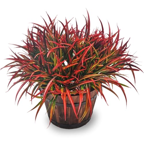 AevrBlos 12 Bundles Fake Fall Outdoor Plants Artificial Grass Fall