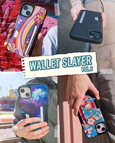 Image of Smartish iPhone 14 Plus Wallet Case - Wallet Slayer Vol. 2 [Slim + Protective] Credit Card Holder w /Kickstand - Drop Tested Hidden Card Slot Compatible w /Apple iPhone 14 Plus - Spaced Out