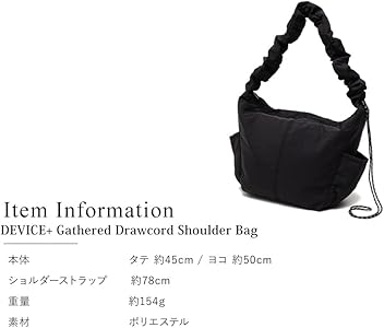 Amazon | DEVICE＋ ナイロンギャザードローコード ショルダーバッグ