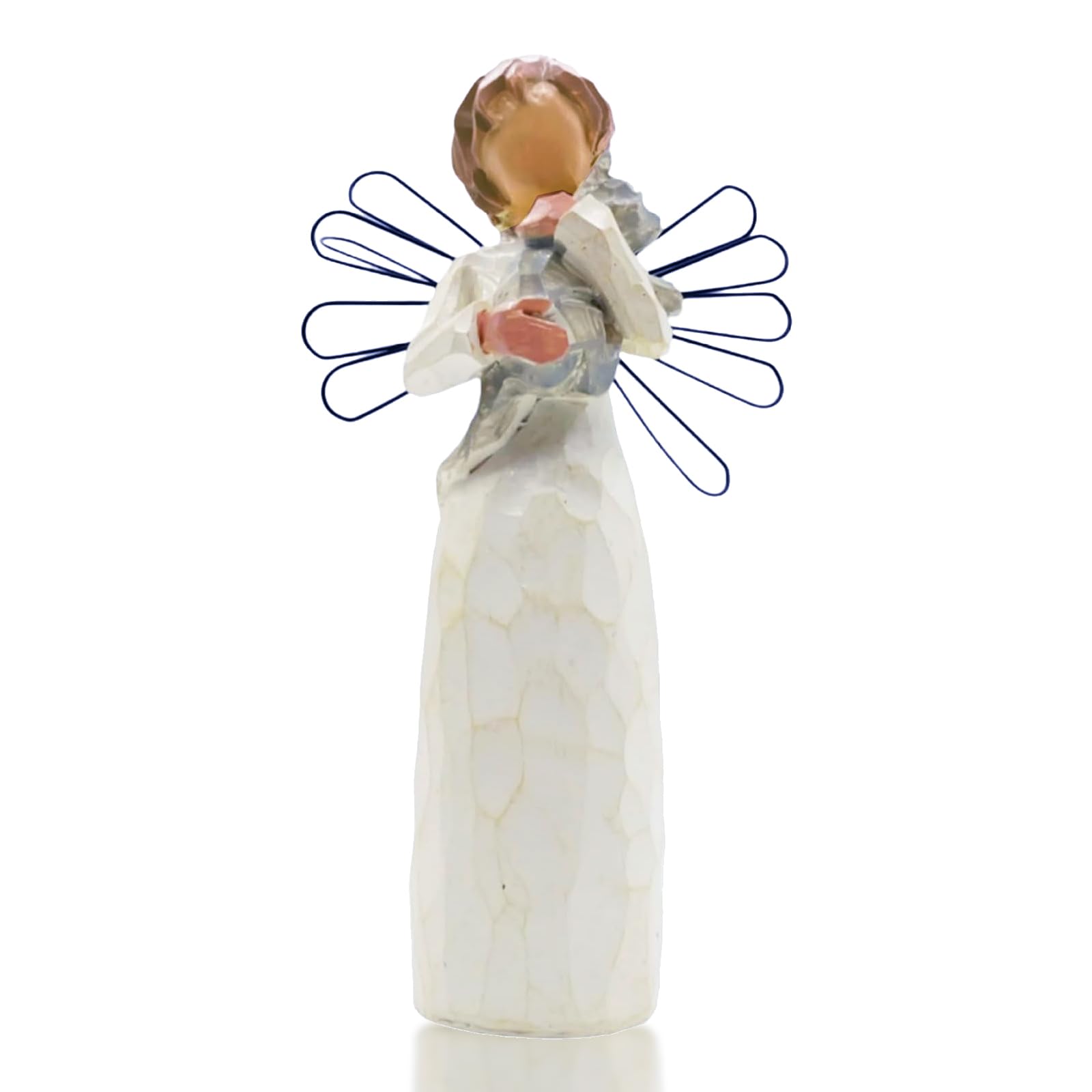 Figura Ángel Esperanza con Perro y Pie, Ángel Guarda para Escritorio de Oficina, Decoración Moderna, Adornos de la Habitación