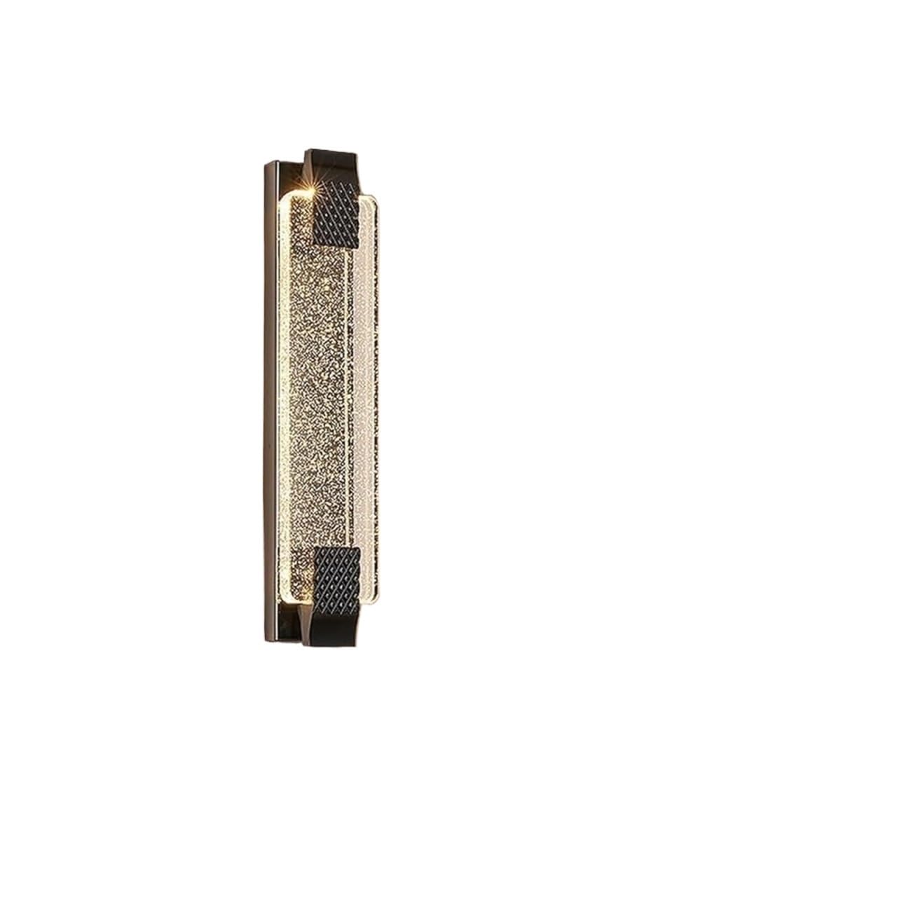 HPTHLY Bathroom Wall Sconce Light With Crystal Glass Shade, Black Long Linear Indoor Wall Lamp Fixture, Contemporary Mirror Wall Lighting For Bedroom Vanity And Hallw(Black-40Cm)