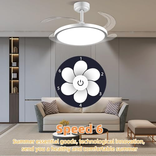 Image of oltao Zyro Slim Retractable Ceiling Fan with BLDC Motor, 3 Colour LED Light, Summer /Winter Mode and Remote, 42 inch Sweep (2025 Model)