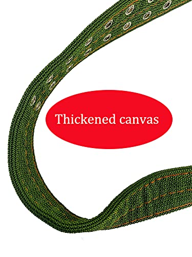 Image of Cattle Collar Adjustable Sheep Neck Strap Thick Canvas Four-Layer Nylon Thickened Collar with 2-Rows Metal Buckle and Ring Metal Buckle Traction Chain for Farm Animals Pets (29.5 inch~45.2 inch)