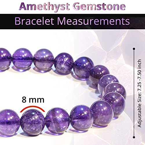 Image of ANAYA AGATE Healing Crystal Bracelet for Women and Men - 8mm Round Beaded Bracelet for Men and Women - Unisex Stretchy Gemstone Bracelet for Healing and Protection