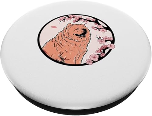 Miniatura 2 de Chow Chow Cherry Blossom Funny Dog Flowers PopSockets Standard PopGrip
