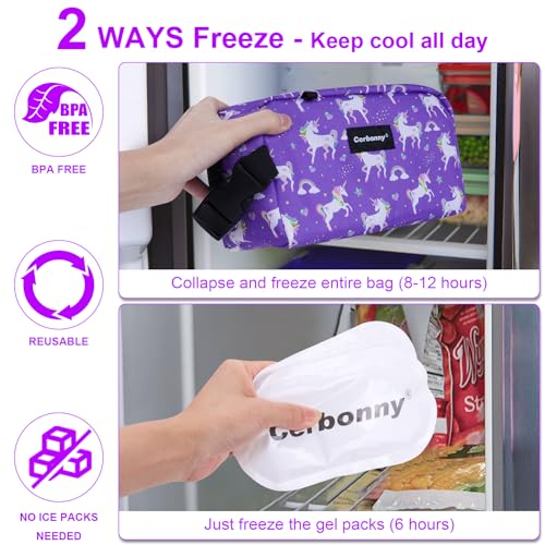 Cerbonny Bolsa térmica pequena lancheira congelável para viagens de trabalho, escola, lancheira, peq