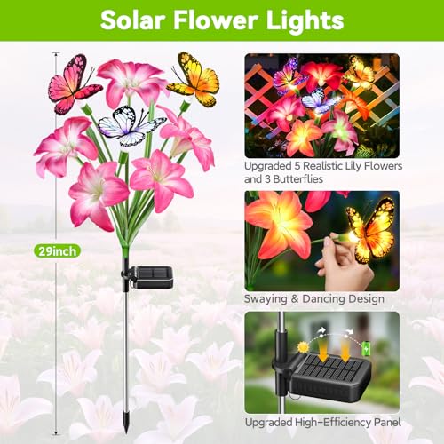 [Prime] Ahaorigin Solar 7-Color Changing Lily Flower Garden Lights: 4-Pack $13.96, 8-Pack - image 2