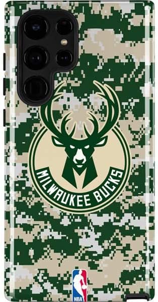 Skinit Pro Phone Case Compatible with Galaxy S22 Ultra - Officially Licensed NBA Milwaukee Bucks Standard - Green Design