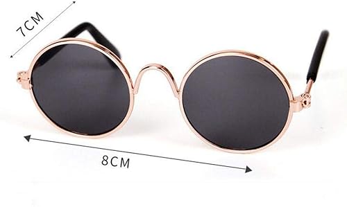 Miniatura 3 de WODISON Juego de 3 gafas de sol y collar de cadena dorada para mascotas