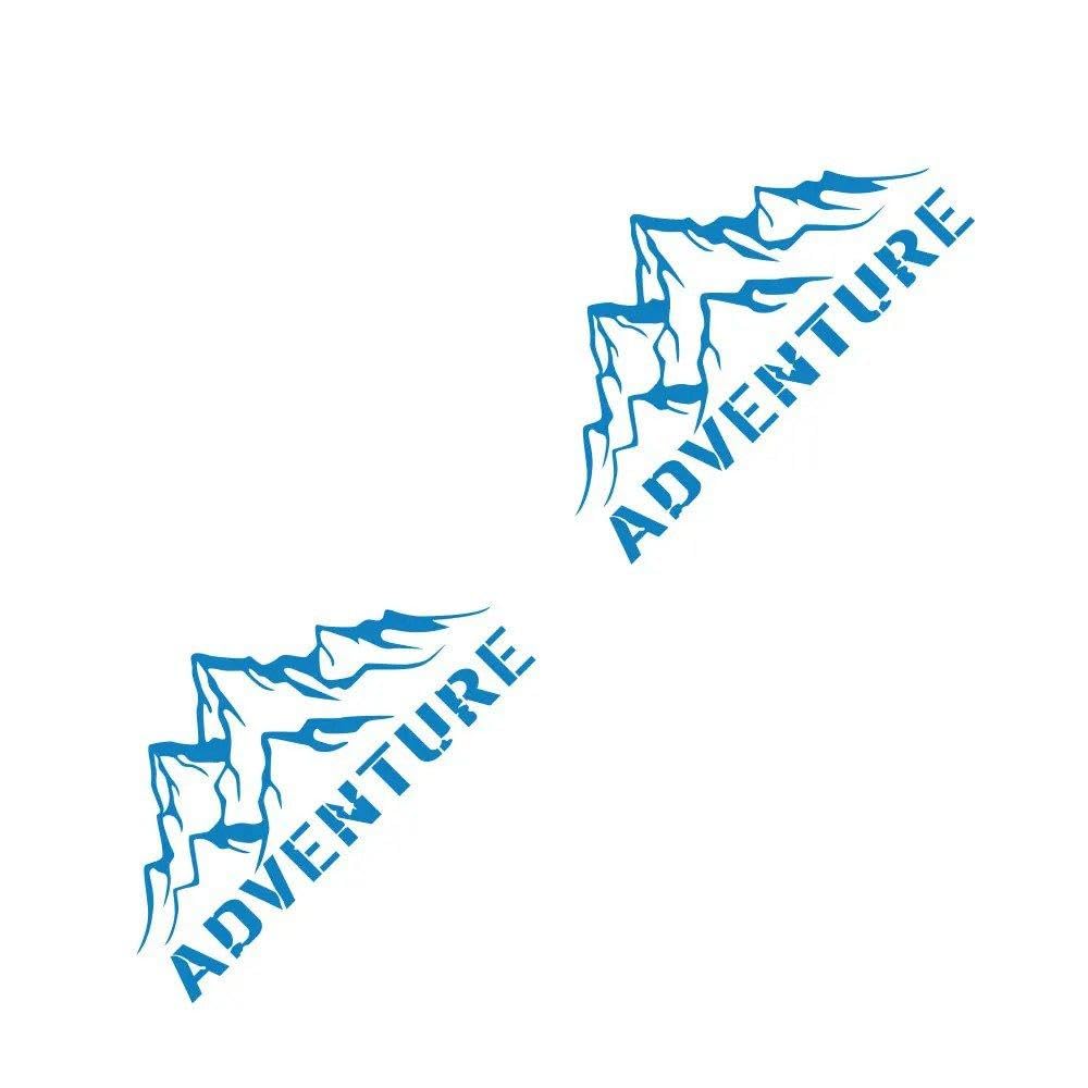 Dabhuoc Glossy Blue Car Stickers Mountain Adventure Edition Decoration For Rv Camper Van Motorhome Caravan(Glossy Blue)