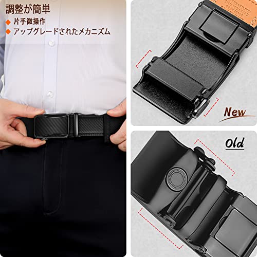 KEMISANT ベルト メンズ, ベルトスーツビジネス大きいサイズ紳士用穴なし35mm,無段階調節オートロック式 の商品画像 3