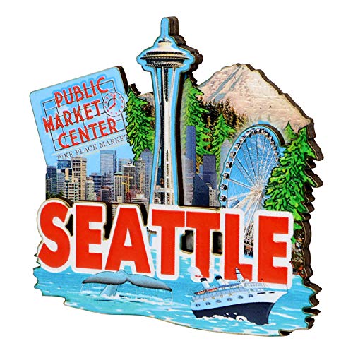Imán decorativo rectángulo Seattle 3.3 pulg