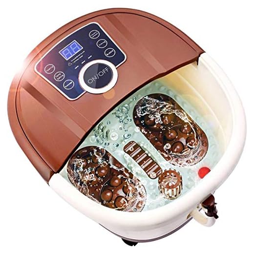 Foot Spa Bath Massager with Heat,16 Pedicure Spa Motorized Shiatsu Roller Massaging Acupuncture Point, Frequency Conversion, O2 Bubbles, Adjustable Time & Temperature,LED Display