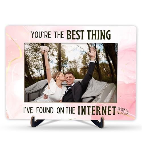 You're The Best Thing I've Found On The Internet Picture Frame, Online Dating Couples Gifts For Wedding Anniversary, Long Distance Relationship Gifts For Friends, Love Quote Wooden Photo Frame, A28