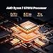 BOSGAME P4 Dual LAN Mini PC Ryzen 7 5700U 16GB DDR4 RAM 512GB SSD, 11 Pro Deskyop Computers, Triple 4K Displays, Support PS3 Emulator, WiFi 6E, BT5.2