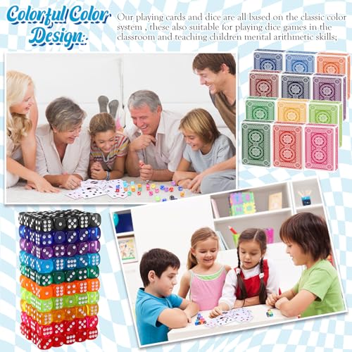 Set de 224 naipes de póker y dados de colores miniatura 6