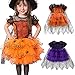 LJHH Costume da Strega delle Ragazze Vestito Halloween Bambina Costume Strega Bambina Carnevale Costume di Streghetta con Scialle Cavo in Filato di Ragnatela Halloween Costume Bambina