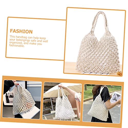 Women Crochet Beach Tote Bag Handwoven Large Shoulder Handbag for Travel Daily Use Stylish Woven Mesh Beach Bag3