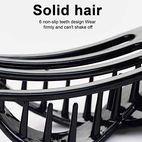 4 PCS Hair Claw Clips Black Hair Clips Large Acrylic Non slip Hair Claw Clip French Matte Hair Clips 4 Colors Hair Accessories for Girls and Women(Bright black - Image 3