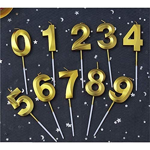 18 Number 3D Golden Candle Cake Topper | Metallic Gold Birthday Candle for 18th Birthday, Anniversary Party Decoration | Premium Cake Decoration (Pack of 1) (18 No. Gold) 2