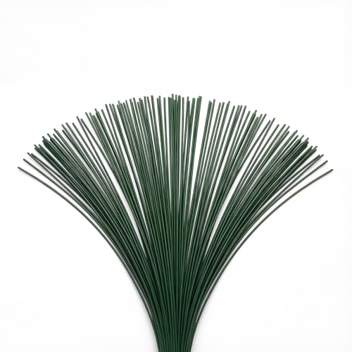 100 Stück Floristendraht 2mm x 30cm Blumendraht Grün zum Basteln, Blumenstieldraht, Flexibler Blumenstiele Blumenstängel Draht für Floristen Handwerkliche Basteln Blumenarrangements