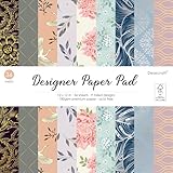 Desecraft 36 sheets 12x12 Foil Floral Scrapbooking Cardstock Decorative Paper for Card Making Journaling Scrapbook Paper Origami Decopage Scrapbook Materials Supplies