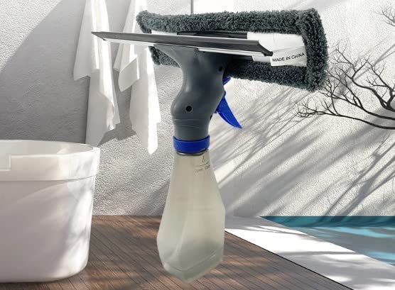 Image of Microfiber Window Cleaning Tool Rubber Window Spray Squeegee Cleaner