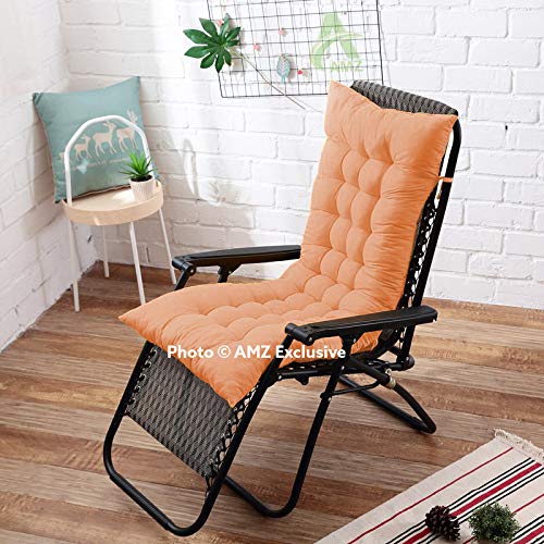 AMZ Exclusive Soft Rocking Chair Cushions Home Cotton Cushion Long Chair Pad (38 x 18 Inches,Set of 1) (38 x 18 Inches, Orange)