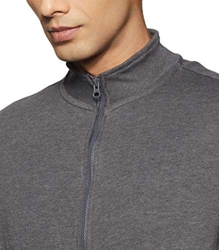Image of Amazon Brand - Symbol Men Cotton Blend High Neck Zipper Sweatshirt (Available in Plus Sizes)