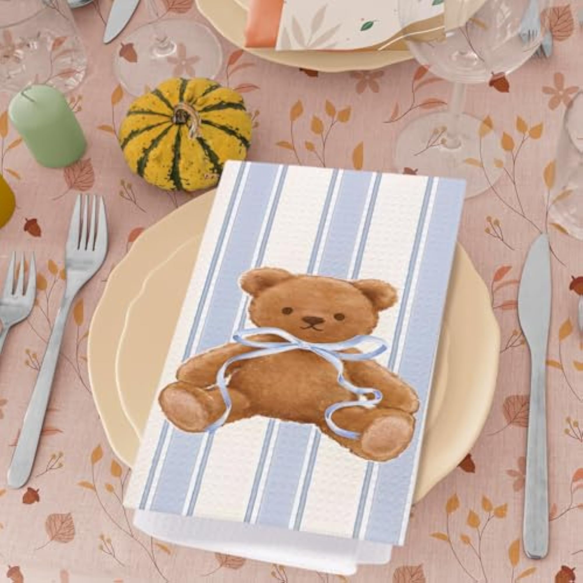 Cute Bear Hand Towels for Bathroom, Kids Decor