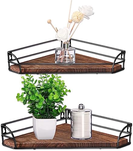 Photect Corner Shelf Wall Mount, Wooden Corner Floating Shelves S...
