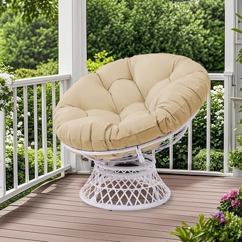 GLORY PATIO 360° Swivel Papasan Chair - 350lbs Capacity Indoor/Ou...