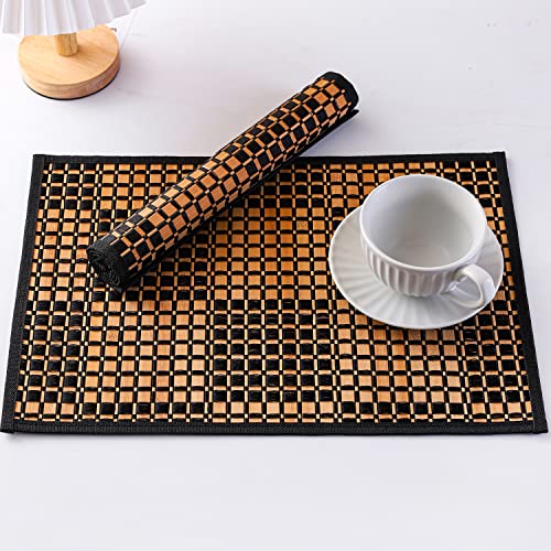 Ruteck Placemats Set Of 4 Bamboo Dining Table Mats Place Mats For Dining Room And Kitchen Washable Anti-Wrinkle Heat-Resistant Placemat Table Decor #TOP4