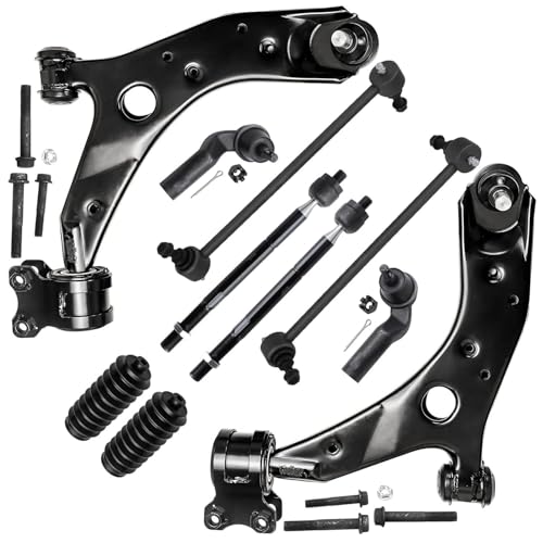 Image of Detroit Axle - Front Lower Control Arm & Inner Outer Tie Rods + Sway Bar Links Kit Replacement for 2007-2009 Mazda 3 Mazdaspeed 2.3L - 10pc Set