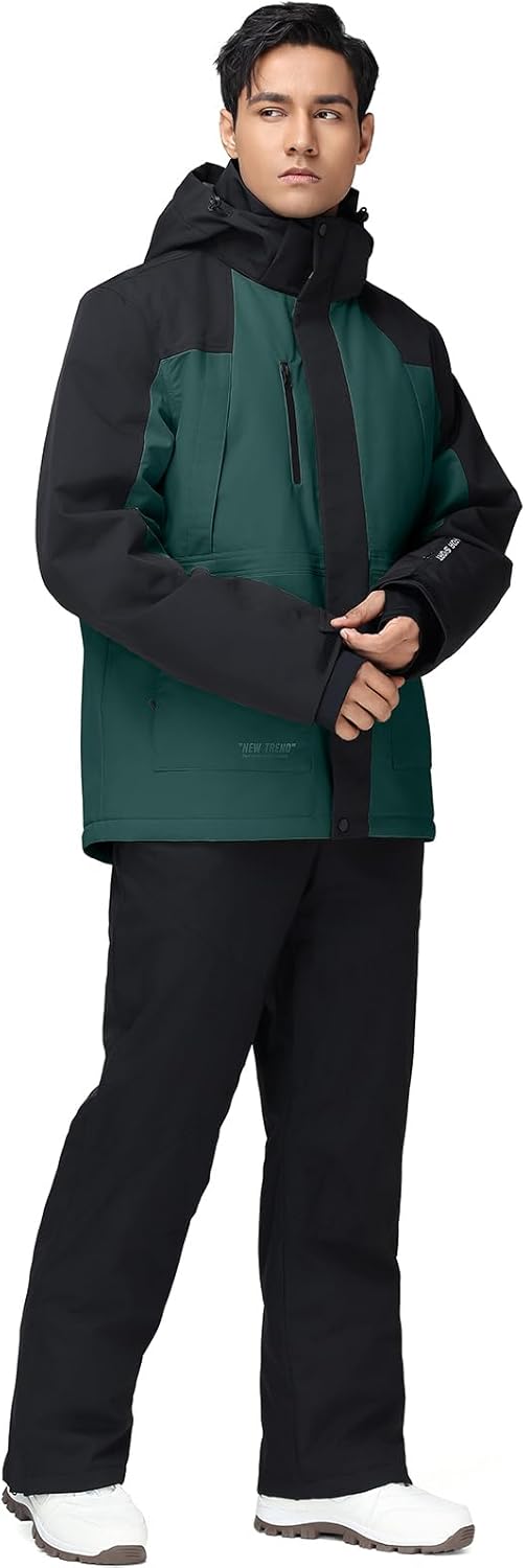 YEEFINE Men's Ski Suit Winter Snowsuit Waterproof Windproof Ski Jacket and Pants Set Insulated Snowboarding Suit - Image 3